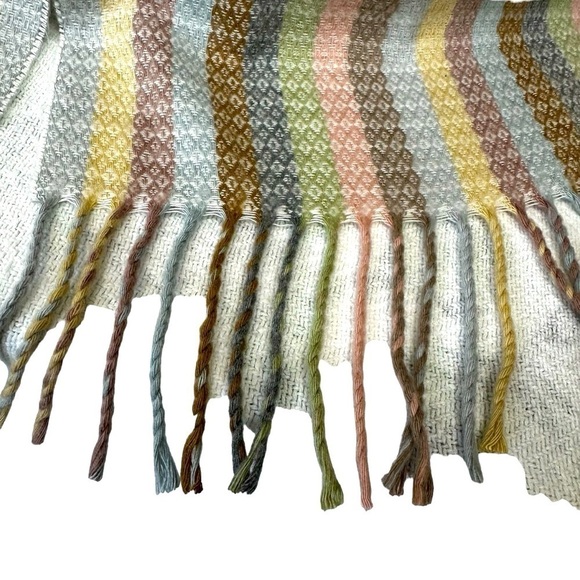 Cejon Made in Italy Pastel Stripe Cashmere-Feel Scarf - Picture 6 of 6